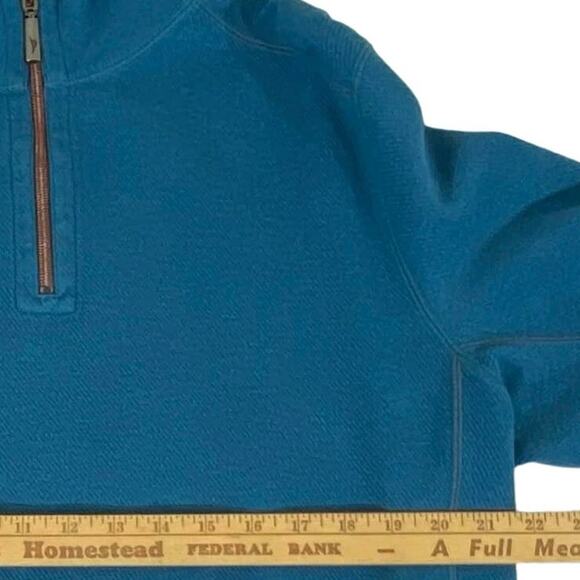Tommy Bahama Mens 1/4 Zip Pullover Sweater Sz Large Reversible Teal Blue Purple - Picture 8 of 10